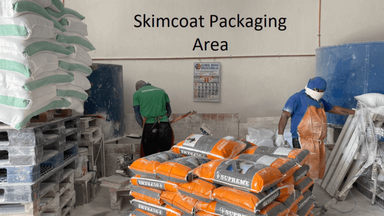 4. skimcoat packaging area